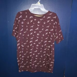 Maroon T-Shirt w/ Bird Design